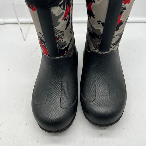 Bogs Boots Kids Youth 12 Neo Classic Camouflage Winter Snow Red Gray - Picture 4 of 9